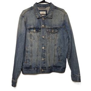 Men's Goodfellow & Co Denim Trucker Jacket Medium Wash Blue Size M